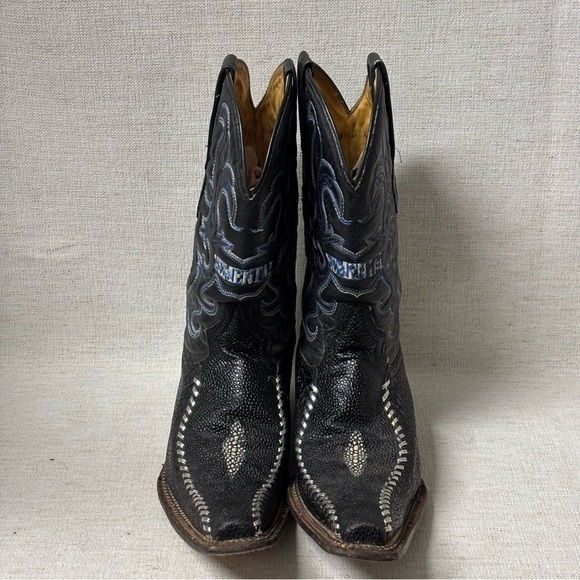 Men\'s Semental Black Lizard
Embroidered Square Toe
Western Cowboy Boots Size 8.5 main image 9